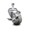 Service Caster 3 Inch Gray Polyurethane Wheel Swivel 1/2 Inch Threaded Stem Caster with Brake SCC-TS20S314-PPUB-TLB-121315 - alternate 1